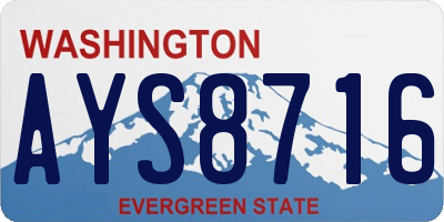 WA license plate AYS8716