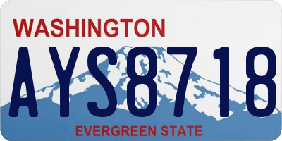WA license plate AYS8718