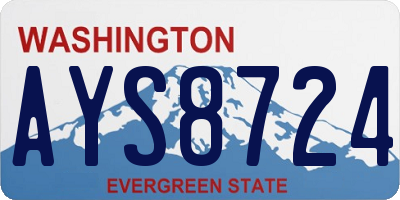 WA license plate AYS8724