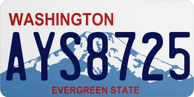 WA license plate AYS8725