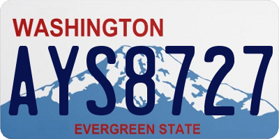 WA license plate AYS8727