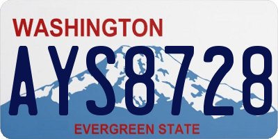 WA license plate AYS8728