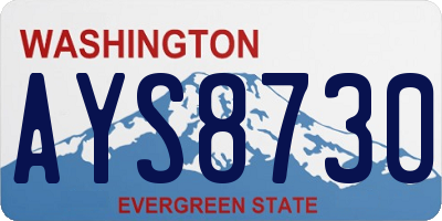 WA license plate AYS8730