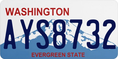 WA license plate AYS8732