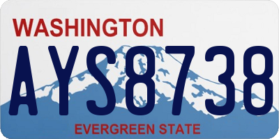 WA license plate AYS8738