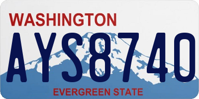 WA license plate AYS8740