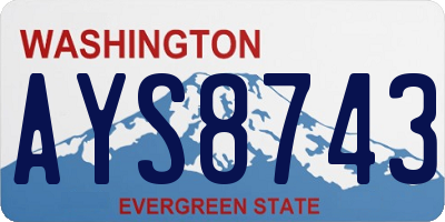 WA license plate AYS8743