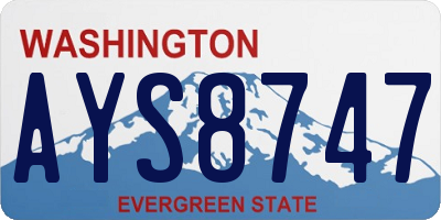 WA license plate AYS8747