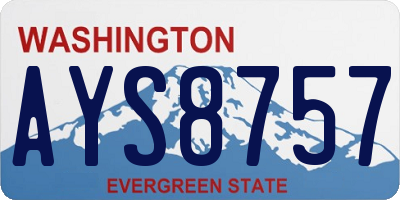 WA license plate AYS8757