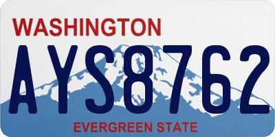 WA license plate AYS8762