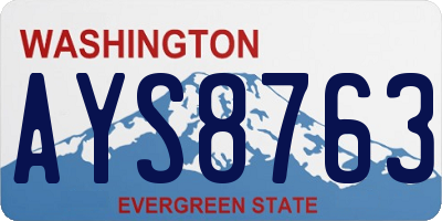 WA license plate AYS8763