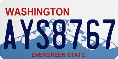 WA license plate AYS8767