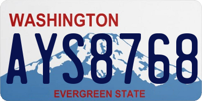 WA license plate AYS8768