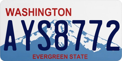 WA license plate AYS8772