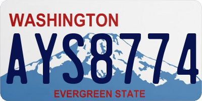 WA license plate AYS8774