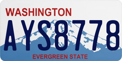 WA license plate AYS8778