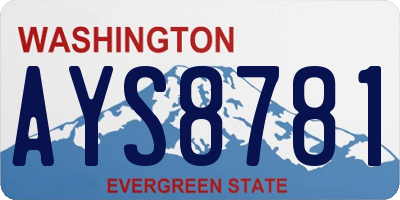 WA license plate AYS8781