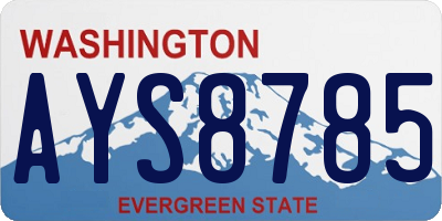 WA license plate AYS8785
