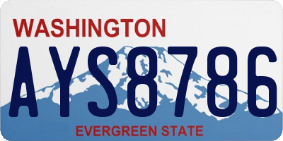 WA license plate AYS8786