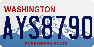 WA license plate AYS8790