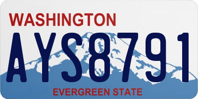 WA license plate AYS8791