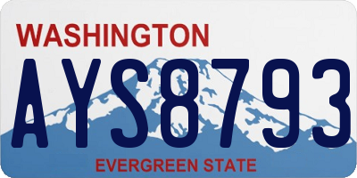 WA license plate AYS8793