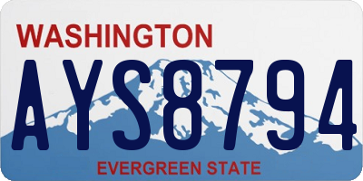 WA license plate AYS8794