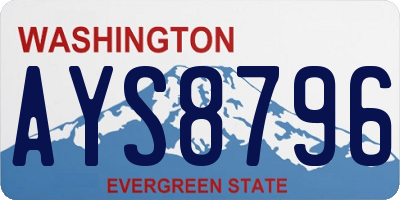 WA license plate AYS8796