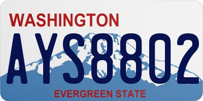 WA license plate AYS8802