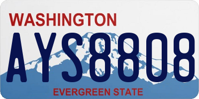 WA license plate AYS8808
