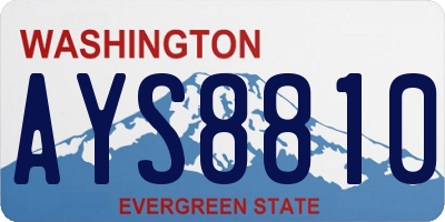 WA license plate AYS8810