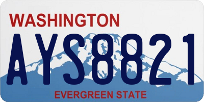 WA license plate AYS8821