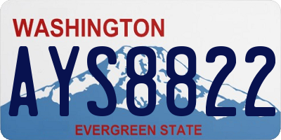 WA license plate AYS8822