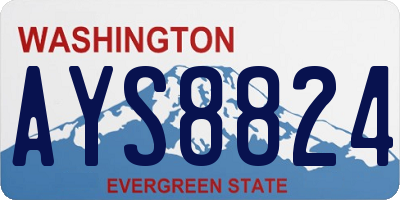 WA license plate AYS8824