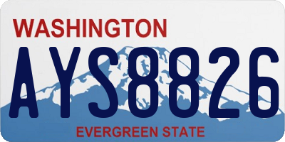 WA license plate AYS8826