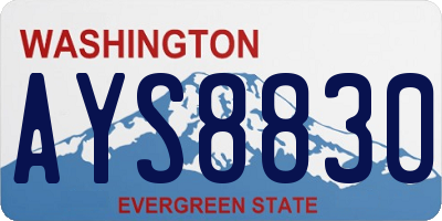 WA license plate AYS8830