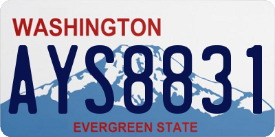 WA license plate AYS8831