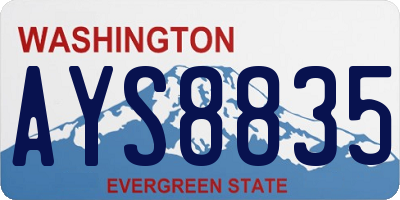WA license plate AYS8835