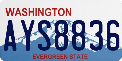 WA license plate AYS8836