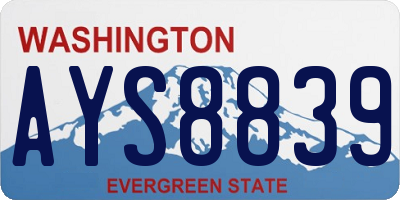 WA license plate AYS8839