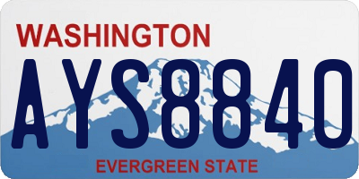 WA license plate AYS8840