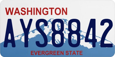 WA license plate AYS8842