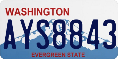 WA license plate AYS8843