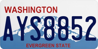 WA license plate AYS8852