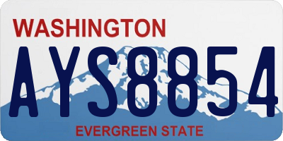 WA license plate AYS8854