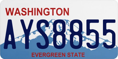 WA license plate AYS8855