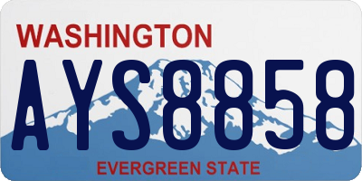 WA license plate AYS8858