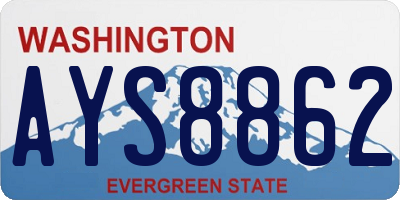WA license plate AYS8862