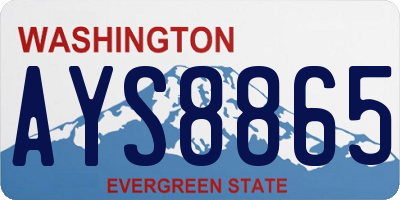 WA license plate AYS8865