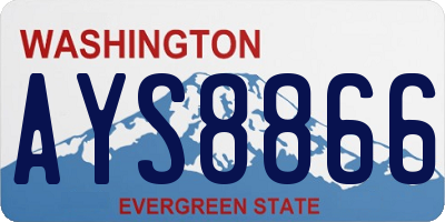 WA license plate AYS8866